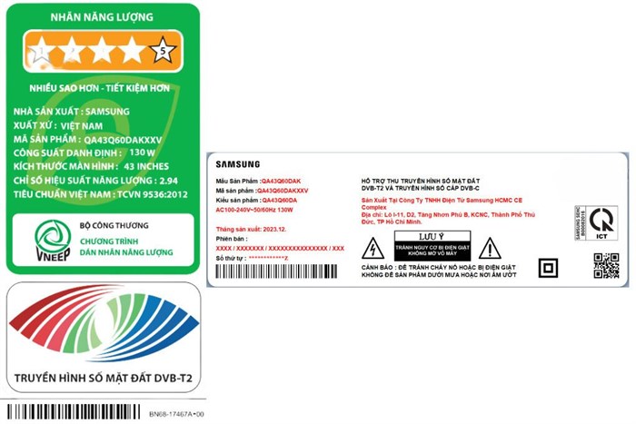 Smart Tivi QLED Samsung 4K 43 Inch QA43Q60D